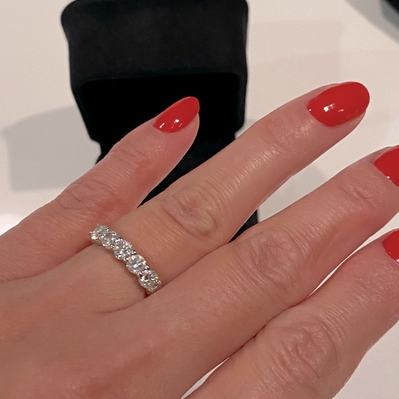 Jewelry - SOLD- Genuine 14k white gold 5 Diamond Band